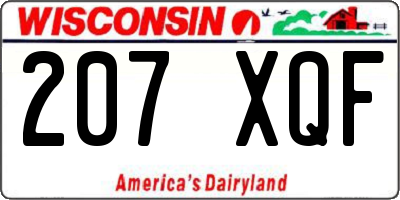 WI license plate 207XQF
