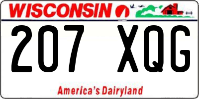 WI license plate 207XQG