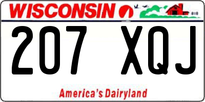 WI license plate 207XQJ