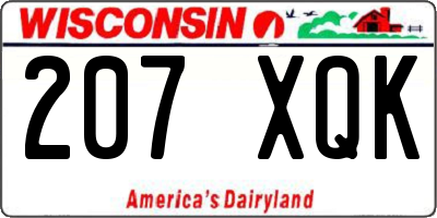 WI license plate 207XQK