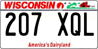 WI license plate 207XQL