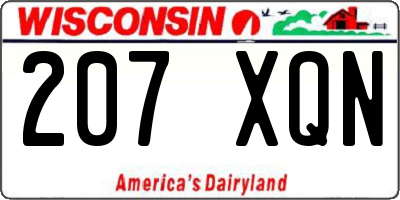 WI license plate 207XQN