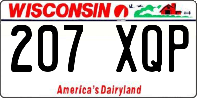 WI license plate 207XQP