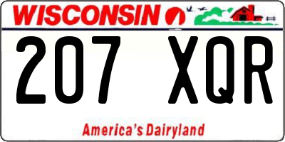 WI license plate 207XQR