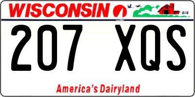 WI license plate 207XQS