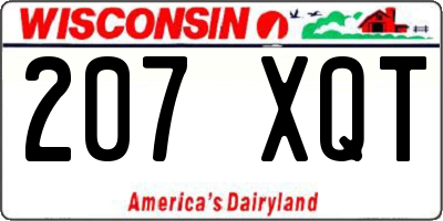 WI license plate 207XQT