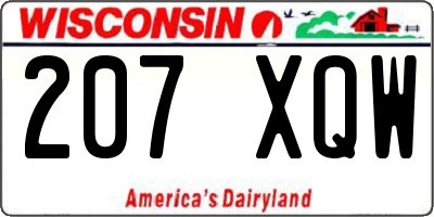WI license plate 207XQW