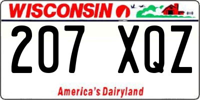 WI license plate 207XQZ