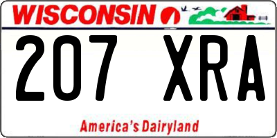 WI license plate 207XRA