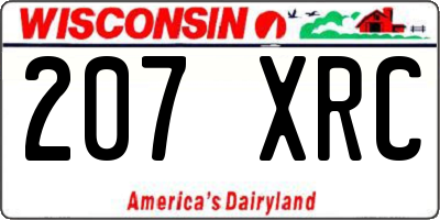 WI license plate 207XRC