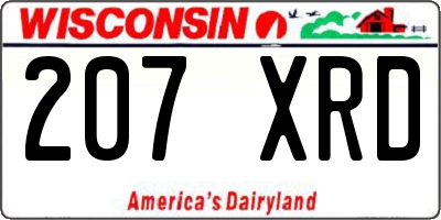 WI license plate 207XRD