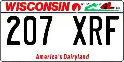 WI license plate 207XRF