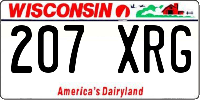 WI license plate 207XRG