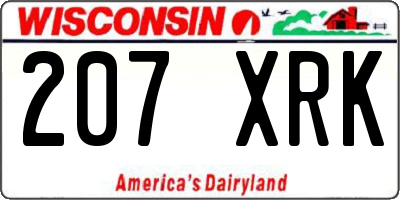 WI license plate 207XRK