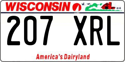 WI license plate 207XRL