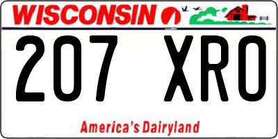 WI license plate 207XRO