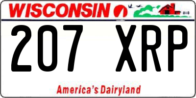 WI license plate 207XRP