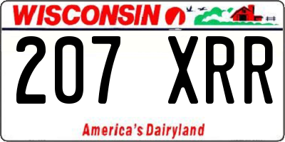 WI license plate 207XRR