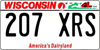 WI license plate 207XRS
