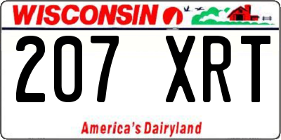 WI license plate 207XRT