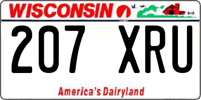 WI license plate 207XRU