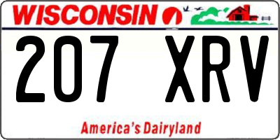 WI license plate 207XRV