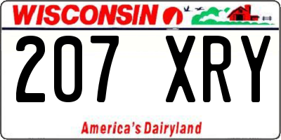 WI license plate 207XRY