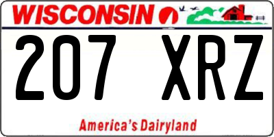 WI license plate 207XRZ