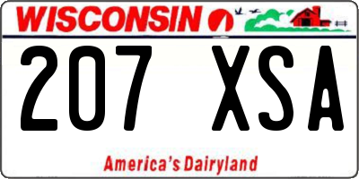 WI license plate 207XSA