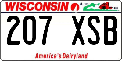 WI license plate 207XSB