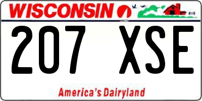 WI license plate 207XSE