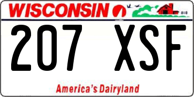 WI license plate 207XSF