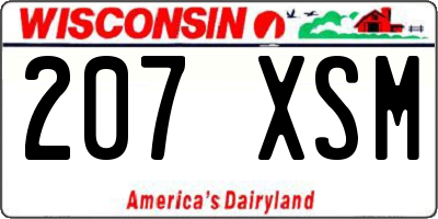 WI license plate 207XSM