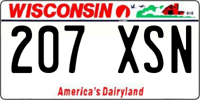 WI license plate 207XSN