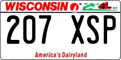 WI license plate 207XSP