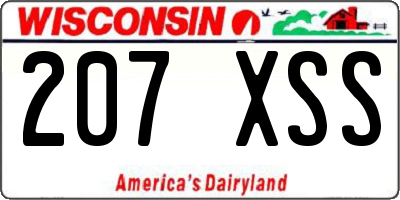 WI license plate 207XSS