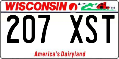 WI license plate 207XST