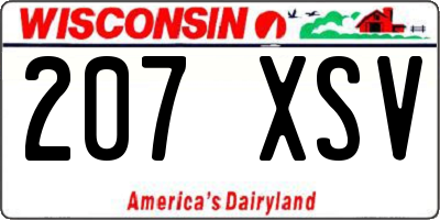 WI license plate 207XSV