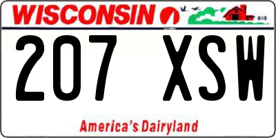 WI license plate 207XSW