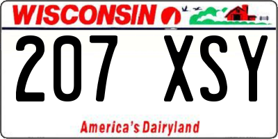 WI license plate 207XSY