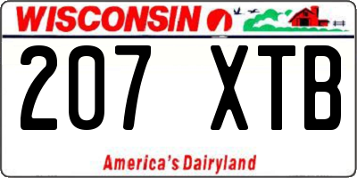 WI license plate 207XTB