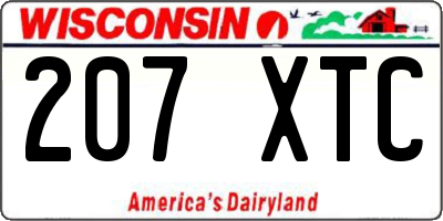 WI license plate 207XTC