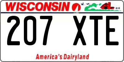WI license plate 207XTE