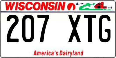 WI license plate 207XTG