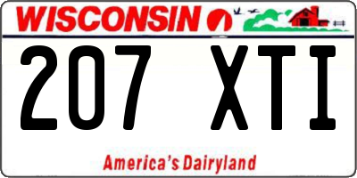 WI license plate 207XTI