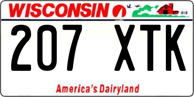 WI license plate 207XTK