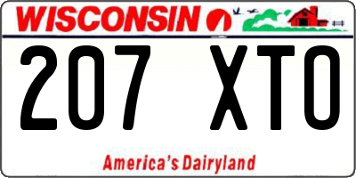 WI license plate 207XTO