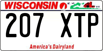 WI license plate 207XTP