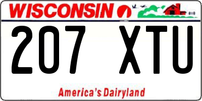 WI license plate 207XTU