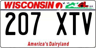 WI license plate 207XTV